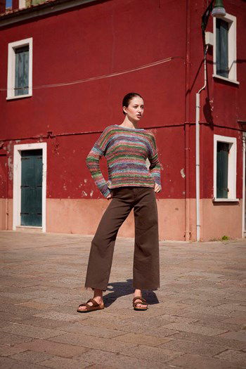 meerkleurige damestrui Day in fantasiepatroon