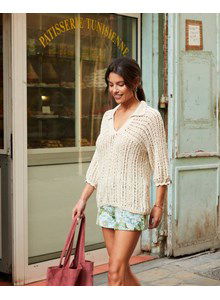 Damestrui met V-hals en kraagje