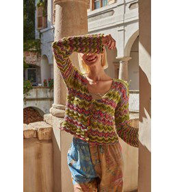 Vest in zigzagpatroon gemaakt van Lang Yarns Artsy