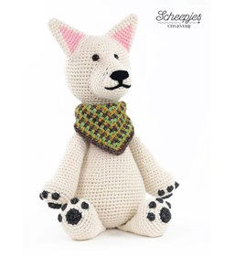 Witte Herder Snow gemaakt van Scheepjes Stone Wash XL en XL Minerals