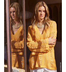 tuniek in filethaakwerk gemaakt van Lana Grossa Ecopuno