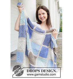 Arctic Squares Blanket gemaakt van Drops Cotton Light