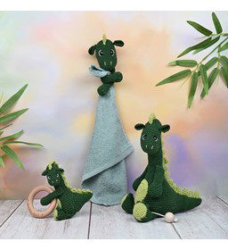 Babyset tutteldoek, bijtring en muziekdoos gemaakt van Kralen & ringen hout