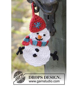 Gehaakte sneeuwpop  gemaakt van Drops Paris