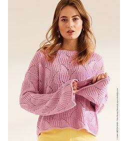 Damestrui met verticaal golvend patroon gemaakt van Lana Grossa Elastico