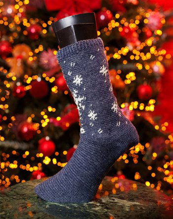 kerstsokken Falling Snowflakes