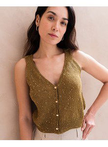 topje Loic met lage V-hals en knoopsluting