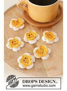 Haakpatroon gehaakte bloemen sweet daffodils gemaakt van Drops Safran