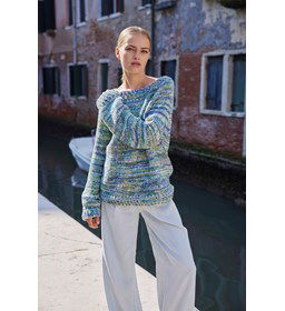 damestrui April met wijde halsboord gemaakt van rondbreinaald nr 6