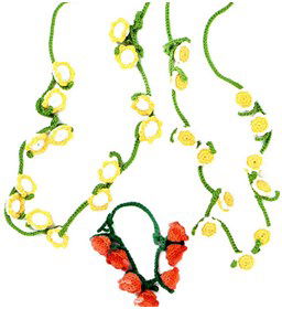 Madeliefjesketting gemaakt van DMC borduurgaren 11