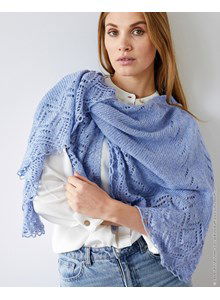 Omslagdoek met rand in ajourpatroon