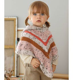Meisjes poncho gemaakt van Phildar Phil Tweedy