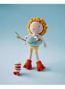 Zwemmende pop met hengel