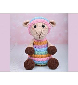 Knuffeldier regenboog schaap gemaakt van Durable Velvet