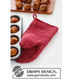 ovenwanten Holiday mitts gemaakt van Drops Paris