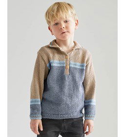 Jongenstrui met kraagje gemaakt van Phildar Phil Ocean