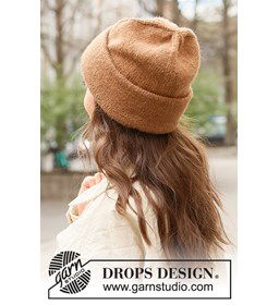 Beanie met dubbel geslagen rand gemaakt van Drops Lima
