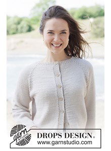 Top-down gebreid damesvest met raglanmouwen