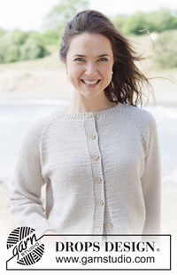 Top-down gebreid damesvest met raglanmouwen