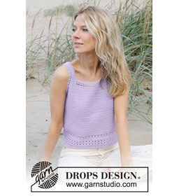 Damestop met vierkante hals gemaakt van Drops Safran