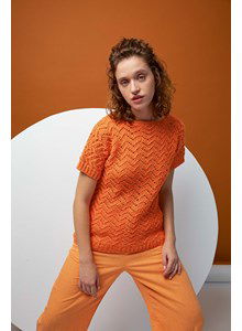 Dames shirt met golfpatroon