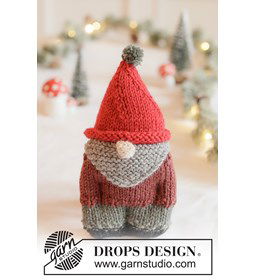 Gebreide Kerstman met baard | Patroon voor Kerst gemaakt van Drops Lima