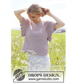 Damesshirt Race the Wind met vleugelmouwen gemaakt van Drops Muskat