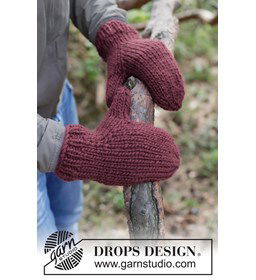 warme herenwanten van dikke DROPS Snow wol gemaakt van Drops Snow - Eskimo