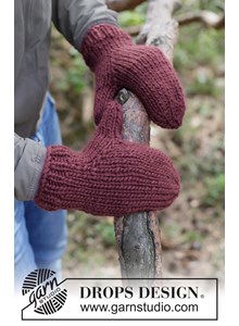 warme herenwanten van dikke DROPS Snow wol