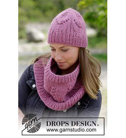 Muts en halswarmer Fresh Autumn gemaakt van Drops Snow - Eskimo