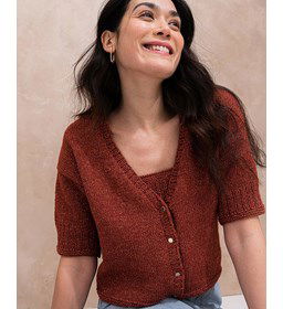 damesvest Lysandre met korte mouwen gemaakt van Handwerk accesoires