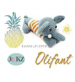 Olifant pieper gemaakt van Scheepjes Catona 25 en 10 gram