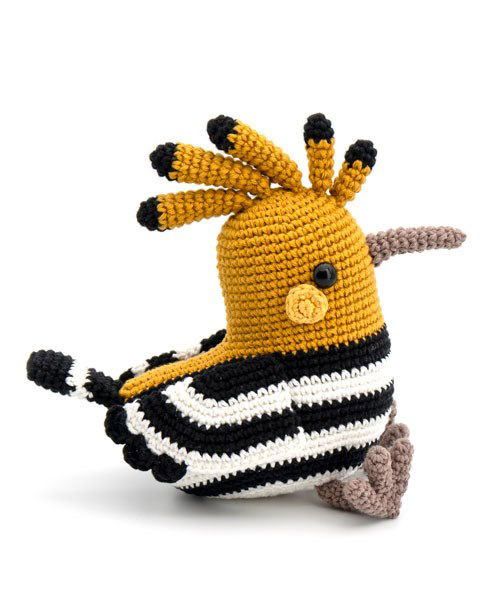 Haakpatroon Vogel met strepen en kam