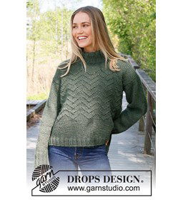 Damestrui met zigzag patroon gemaakt van Drops Kid Silk