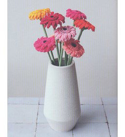 Boeket Gerbera gemaakt van Lijm gips klei