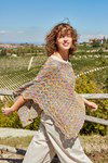 Breipatroon Poncho met golvend patroon en randen