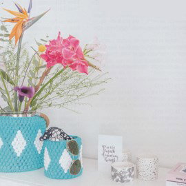 Durable Haakpatroon mand groot, gemaakt van Durable double four.  Formaat; 23 cm