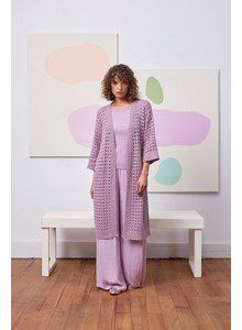 Lang damesvest Lea met driekwart mouwen