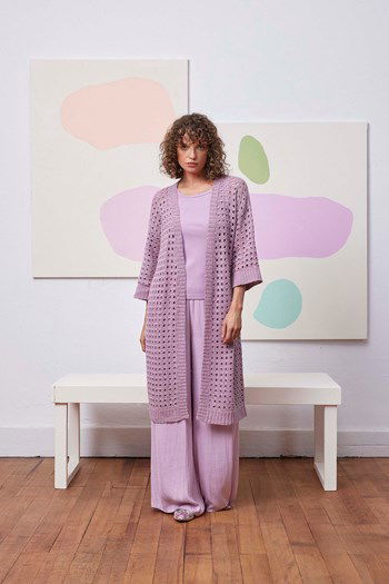 Lang damesvest Lea met driekwart mouwen