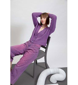 Kort damesvest met v-hals