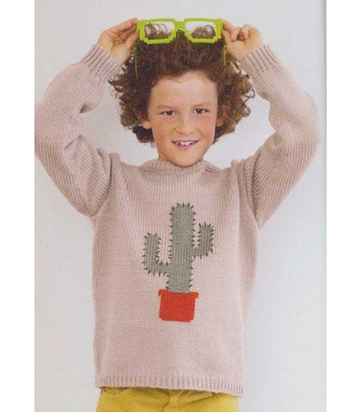 Breipatroon Kindertrui met cactus