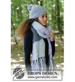 muts en sjaal gemaakt van Drops Snow - Eskimo