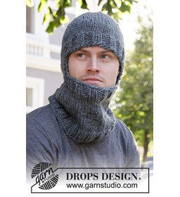 Muts en halswarmer gemaakt van Drops Snow - Eskimo