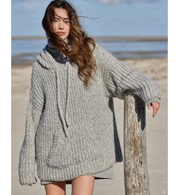 XL damestrui met zakken om handen in warm te houden gemaakt van Lana Grossa Alpaca Moda