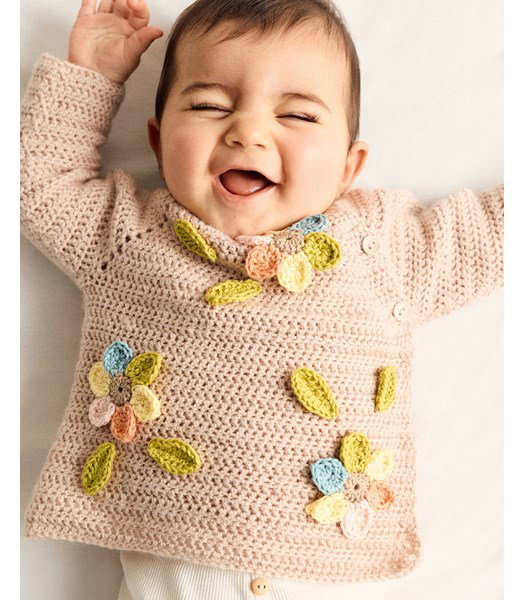Haakpatroon luiertruitje met bloemen