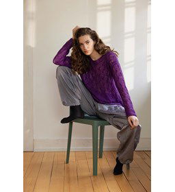 Fijn damesvest in kabelpatroon gemaakt van Lang Yarns Cashmere Dreams