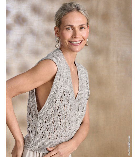 Breipatroon spencer met wijde armsgaten