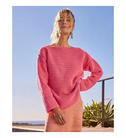 Damestrui Fiona met boothals gemaakt van Phildar Phil Cabotine