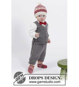 Gilet, broek en muts gemaakt van Drops Fabel