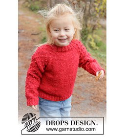 kindertrui met raglan en bobbels gemaakt van DROPS Sky
